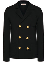 VLOGO BUTTONS WOOL KNITTED JACKET