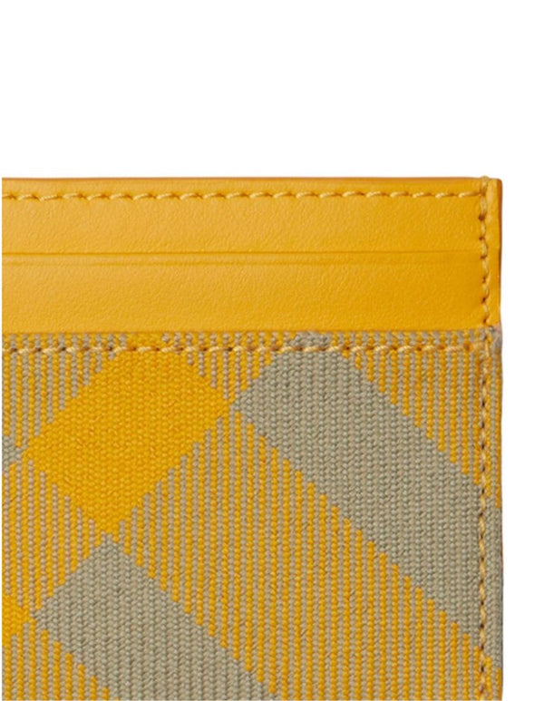 CHECKED LEATHER CARDHOLDER