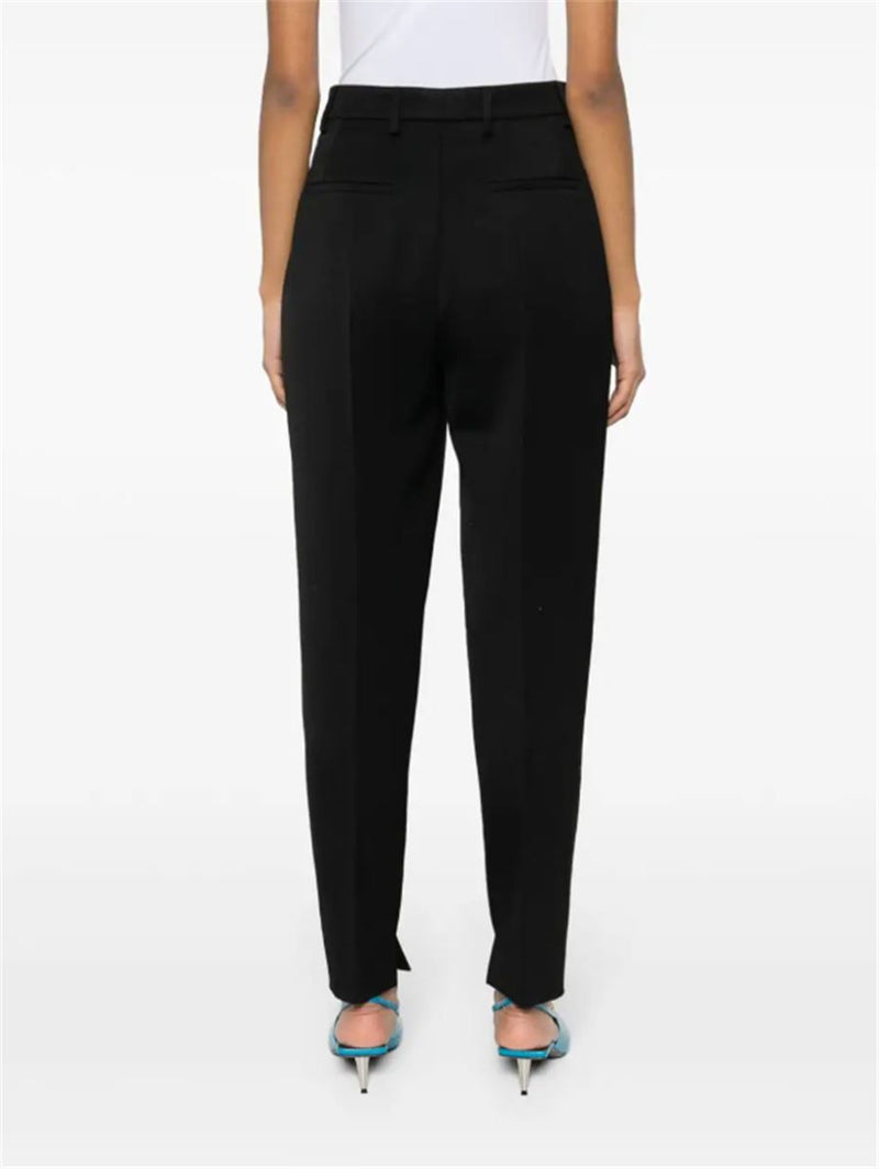 PRESSED-CREASE TAPERED-LEG TROUSERS