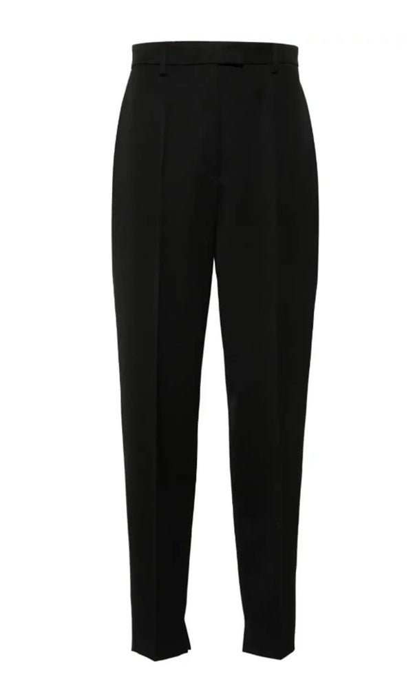 PRESSED-CREASE TAPERED-LEG TROUSERS