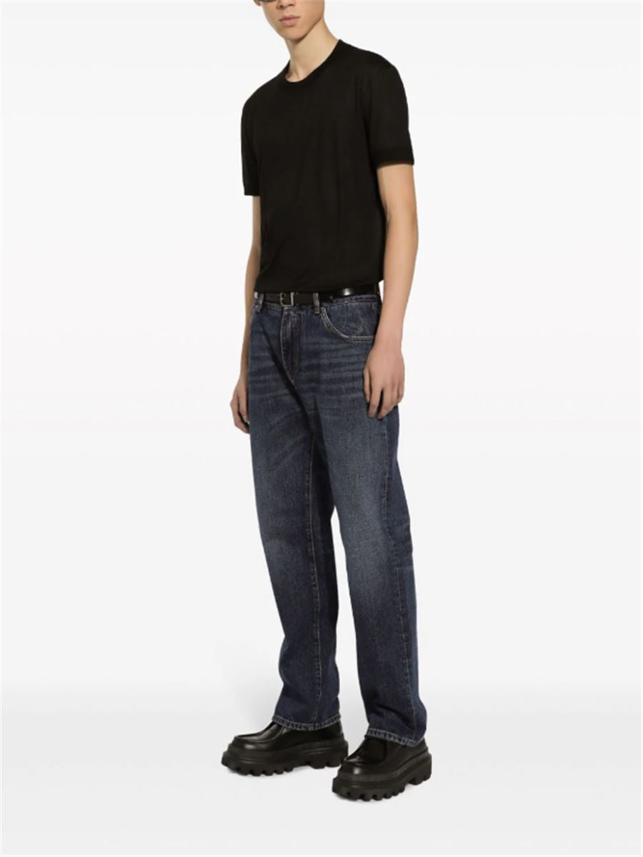 CREW-NECK SILK T-SHIRT DOLCE & GABBANA