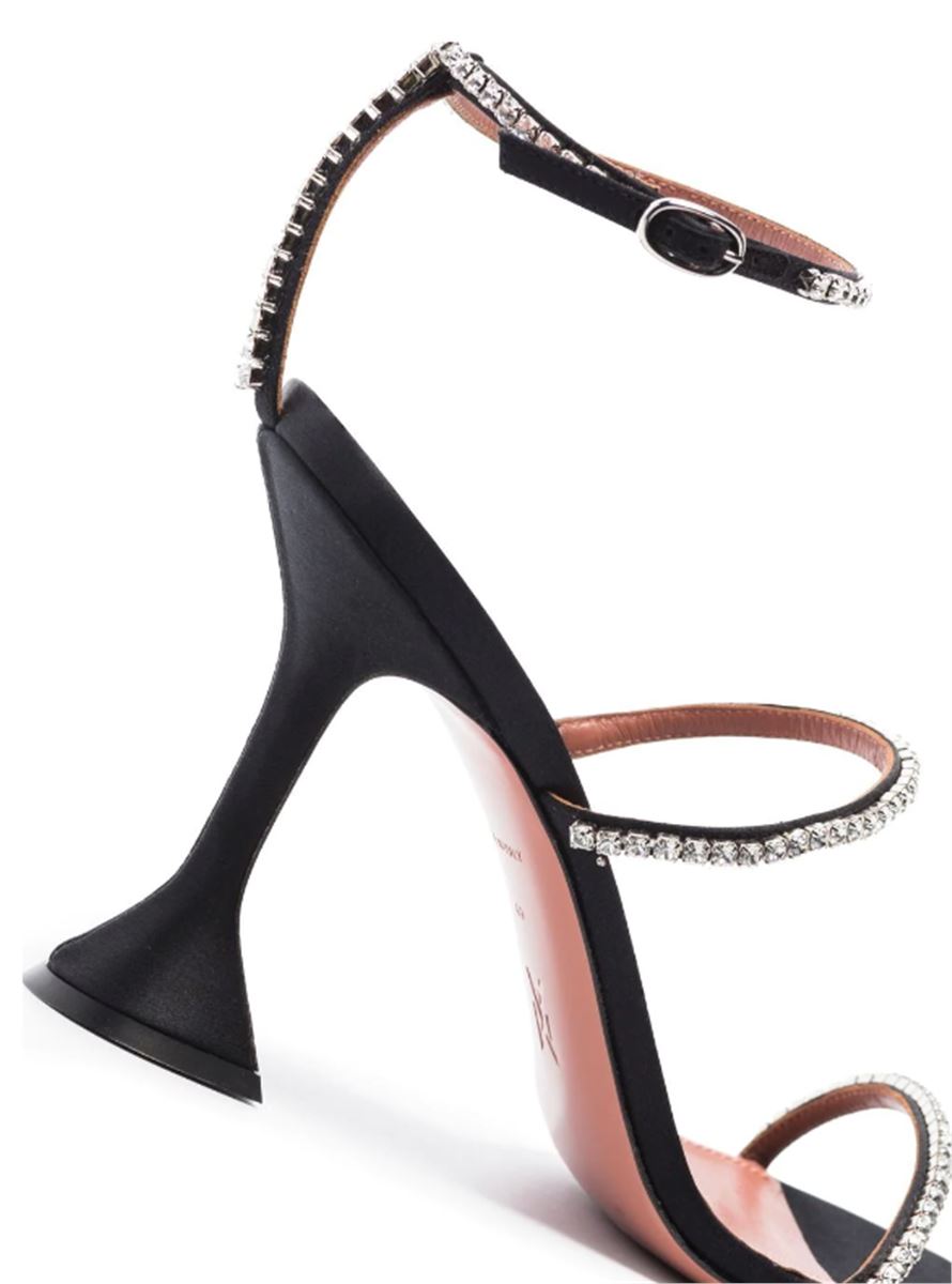 GILDA 95MM CRYSTAL SATIN SANDALS AMINA MUADDI