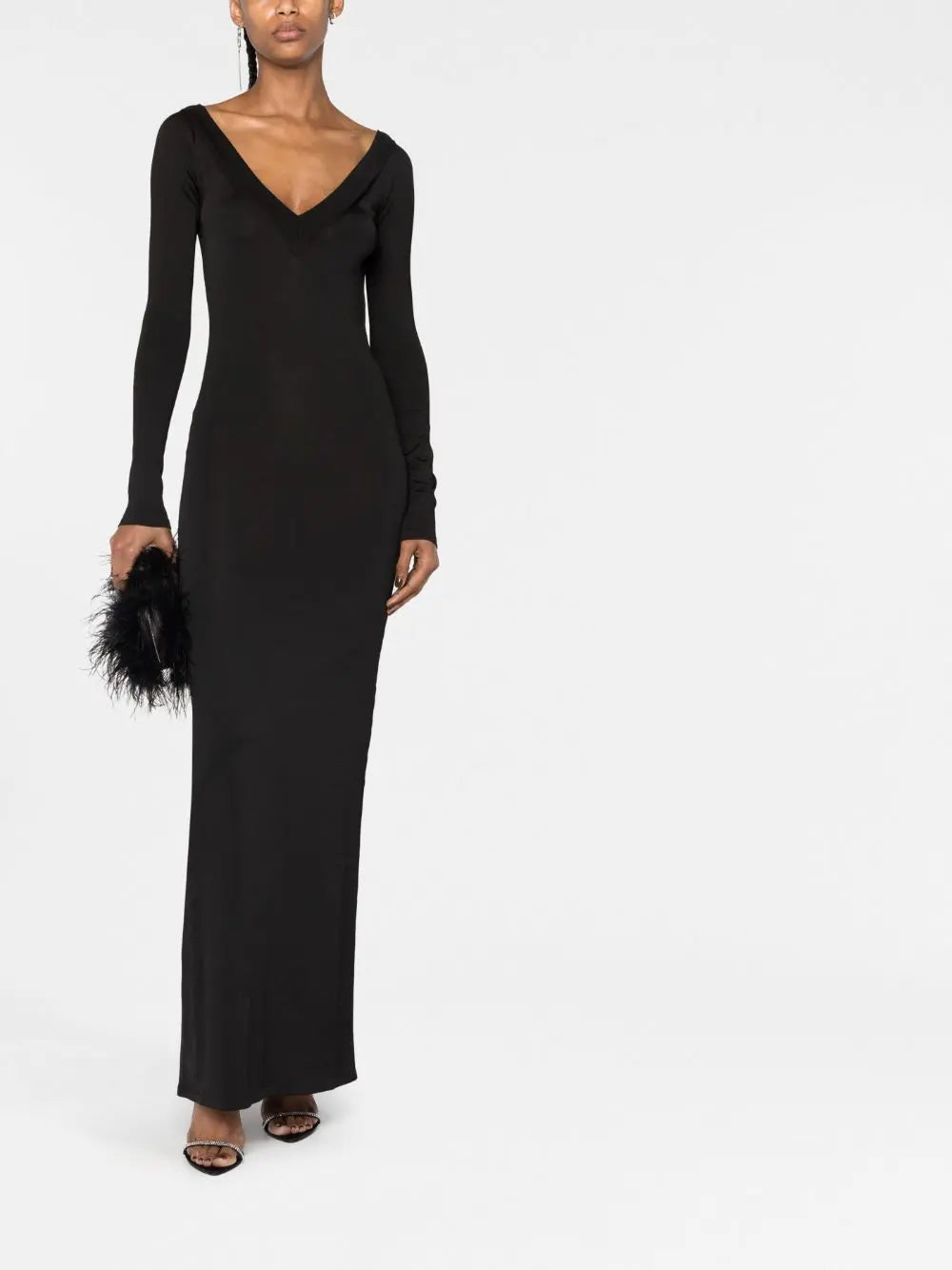 PLUNGING V-NECK MAXI DRESS SAINT LAURENT