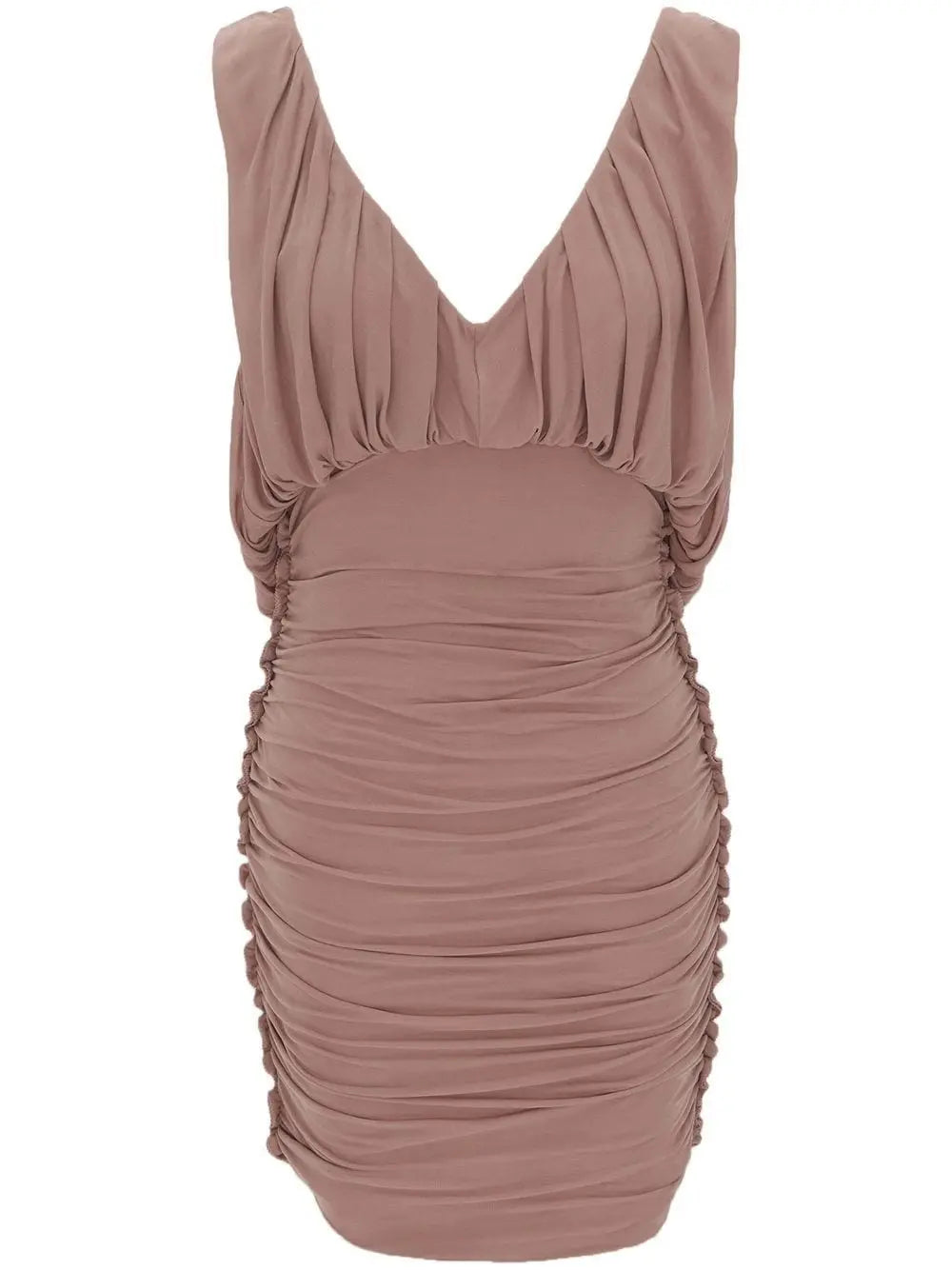 RUCHED V-NECK MINIDRESS SAINT LAURENT