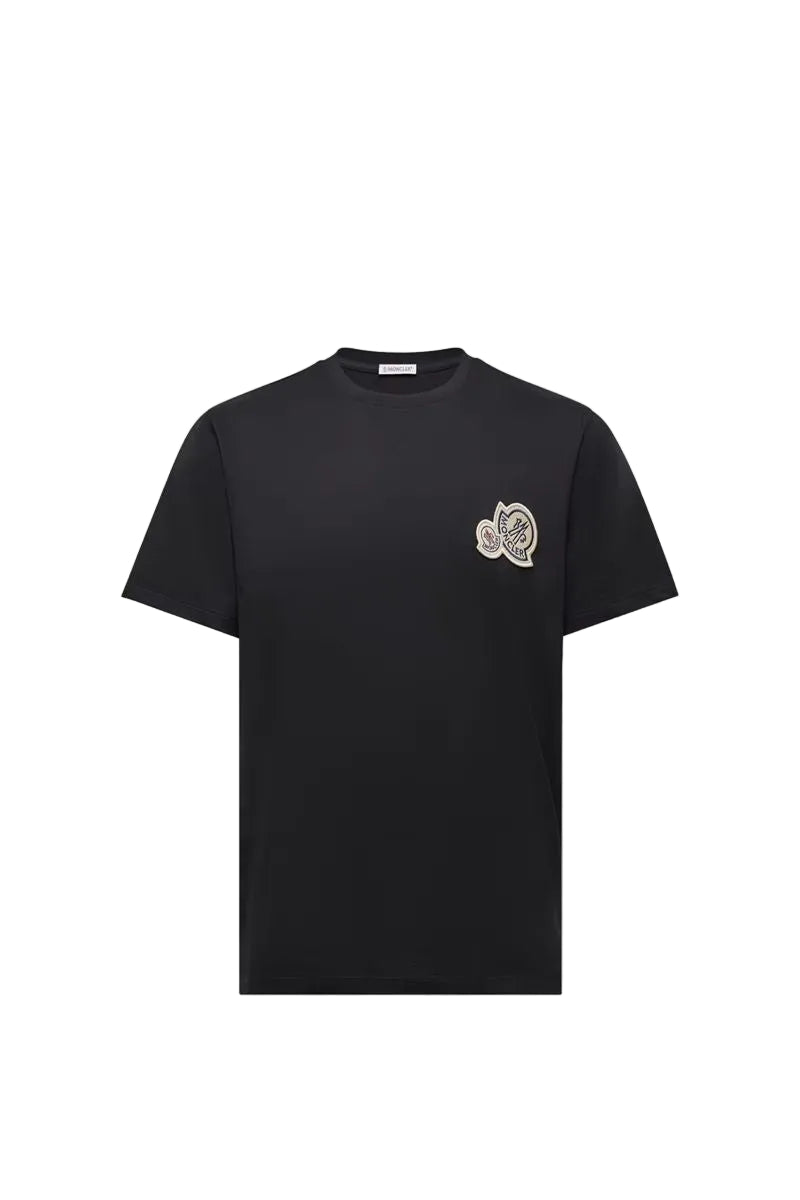 Double logo patch cotton t-shirt