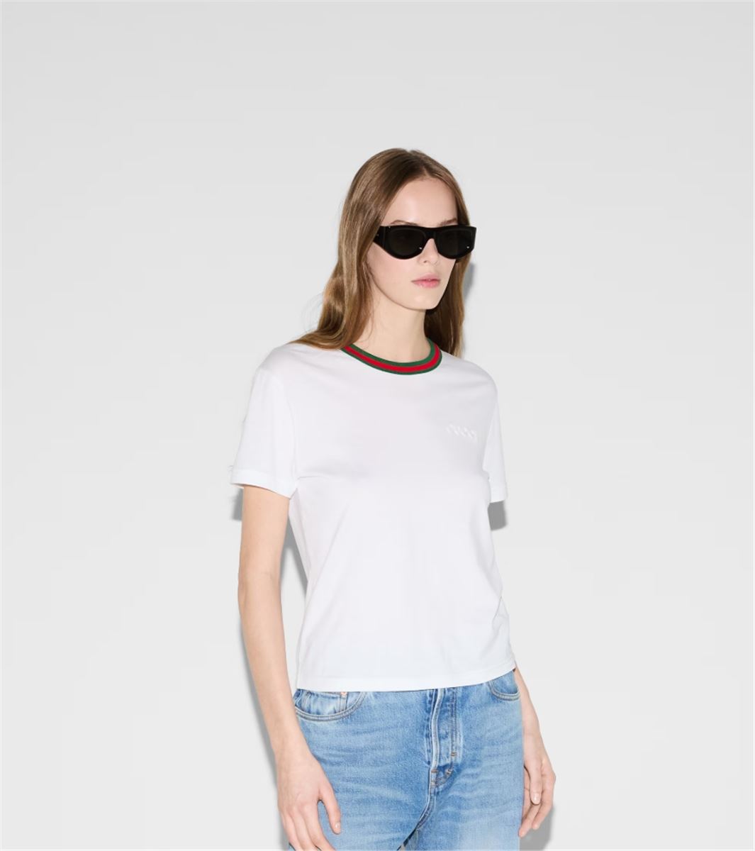 JERSEY T-SHIRT WITH WEB - GUCCI - Verso