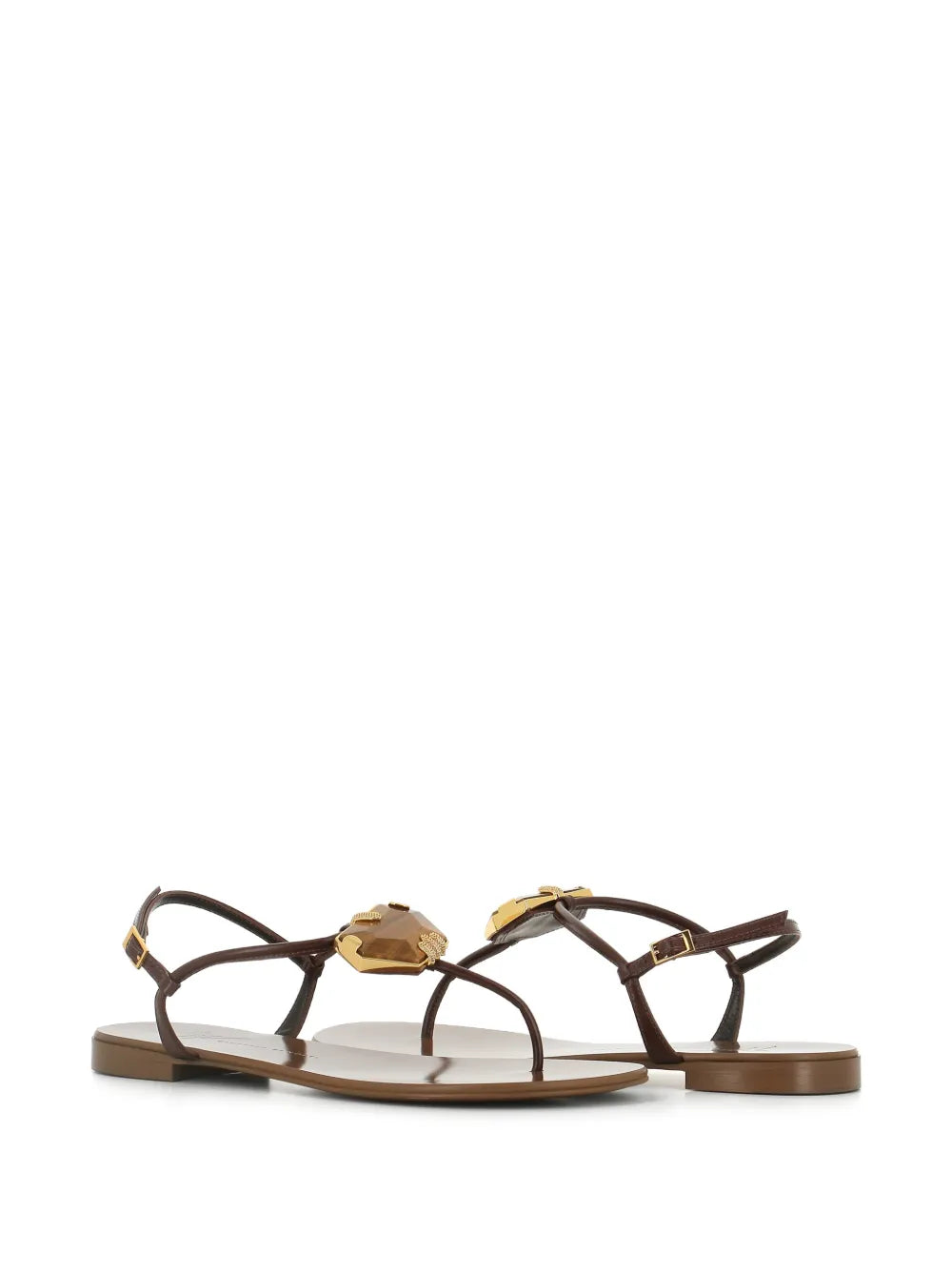 Giuseppe  gemstone detail leather sandals