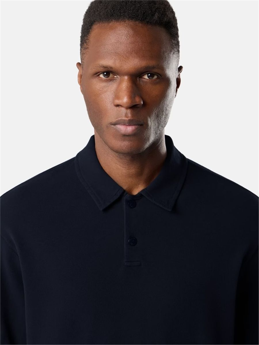 Regular-fit collared sweatshirt with chest pockets