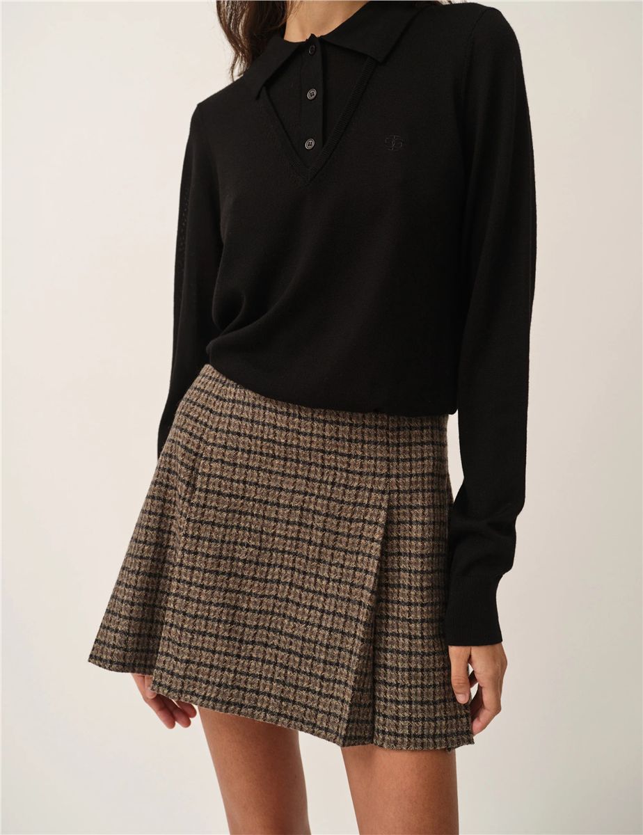 Balmoral tennis skirt brown/black check-THE GARMENT-Verso