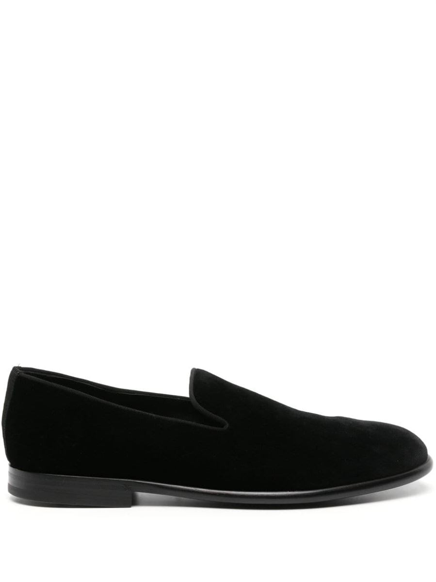 LEATHER-SOLE VELVET LOAFERS DOLCE & GABBANA