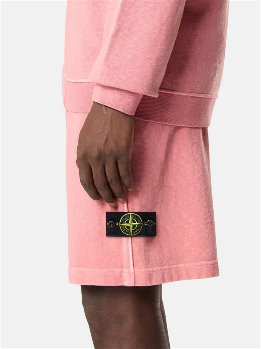 Loose-wide-leg-fit jogger shorts with pockets-STONE ISLAND-Verso
