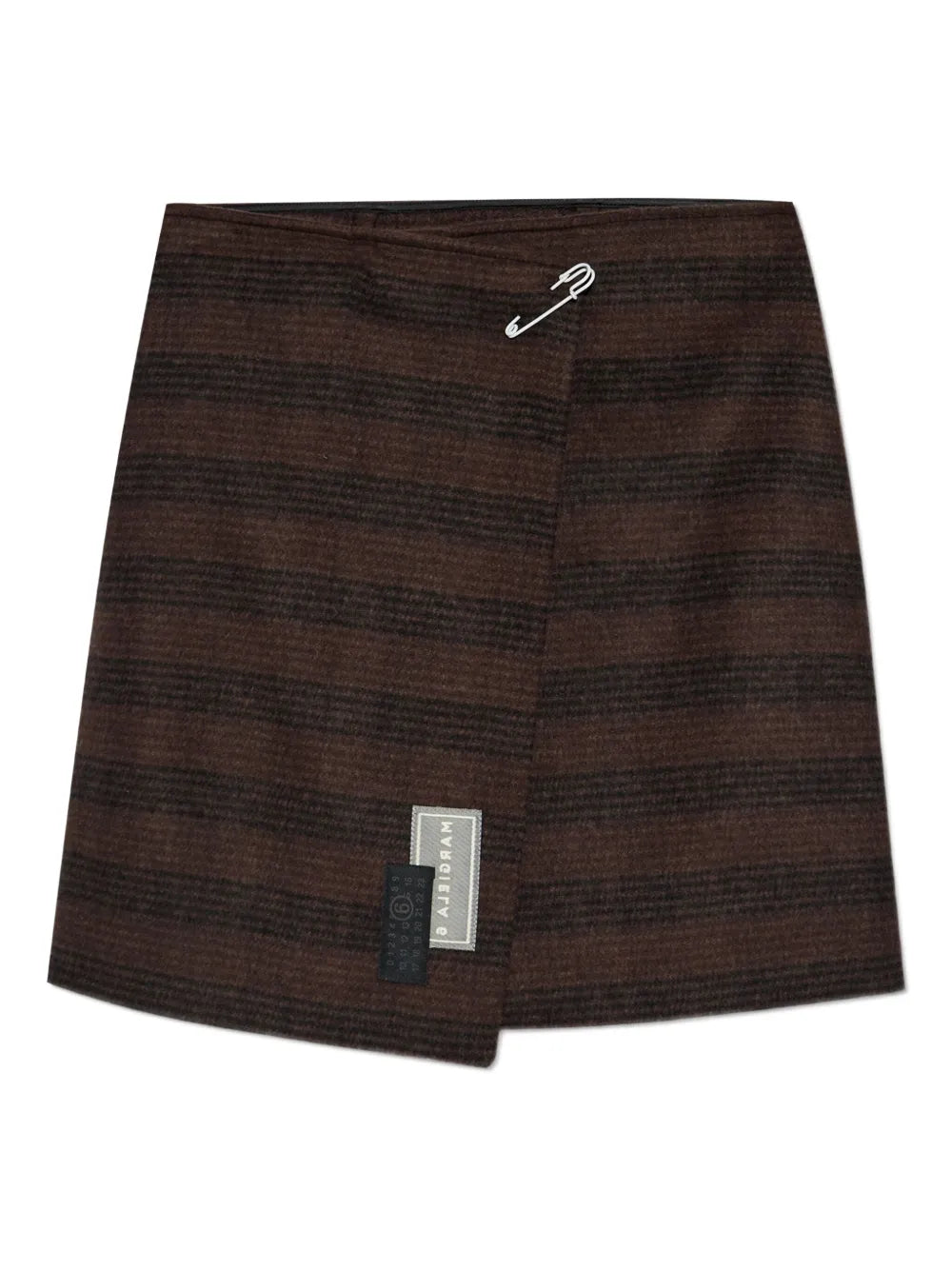 Asymmetric striped miniskirt