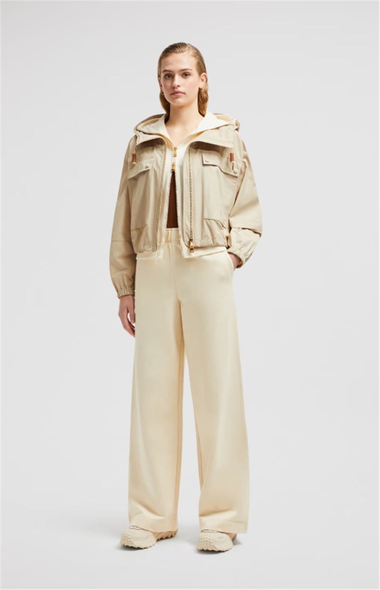 WIDE LEG COTTON TRACK PANTS - MONCLER - Verso