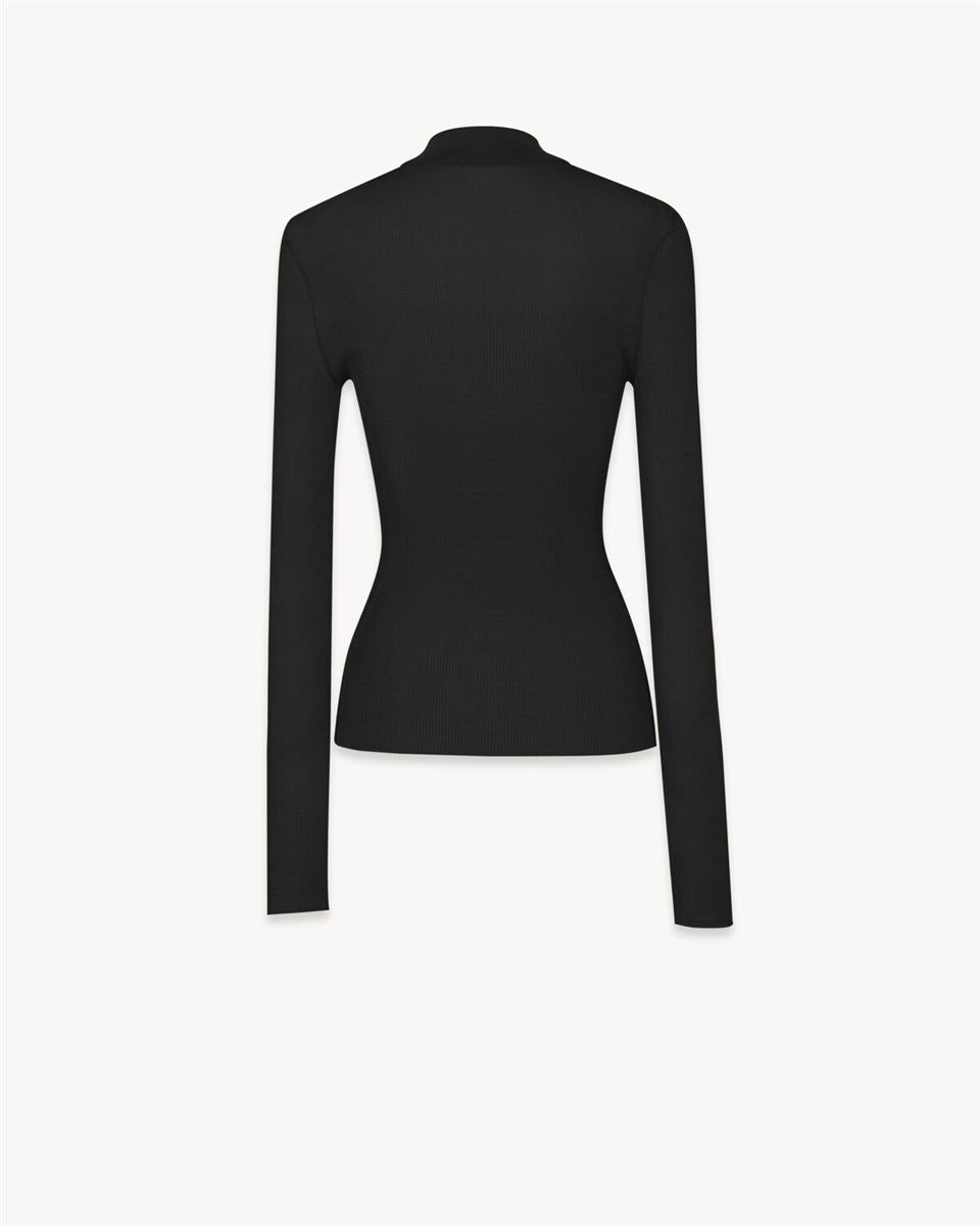 RIBBED SWEATER CASSANDRE IN SILK -  SAINT LAURENT -  Verso