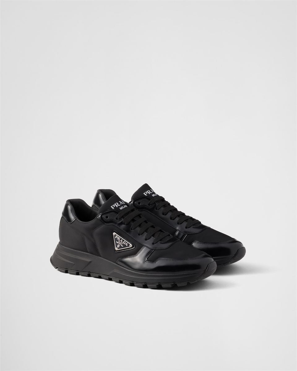 PRAX 01 RE-NYLON AND BRUSHED LEATHER SNEAKERS -  PRADA -  Verso