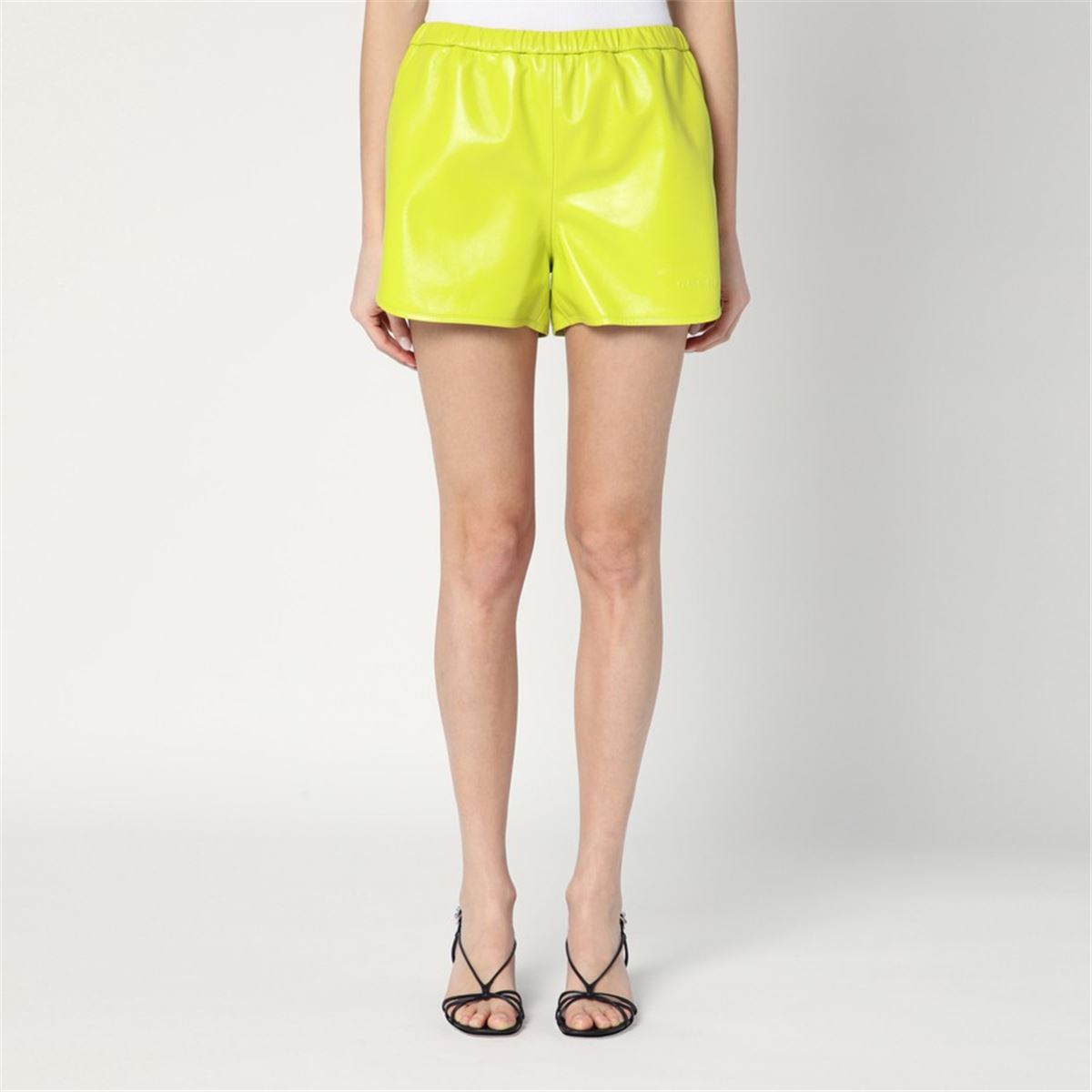 SHINY LEATHER SHORTS - GUCCI - Verso