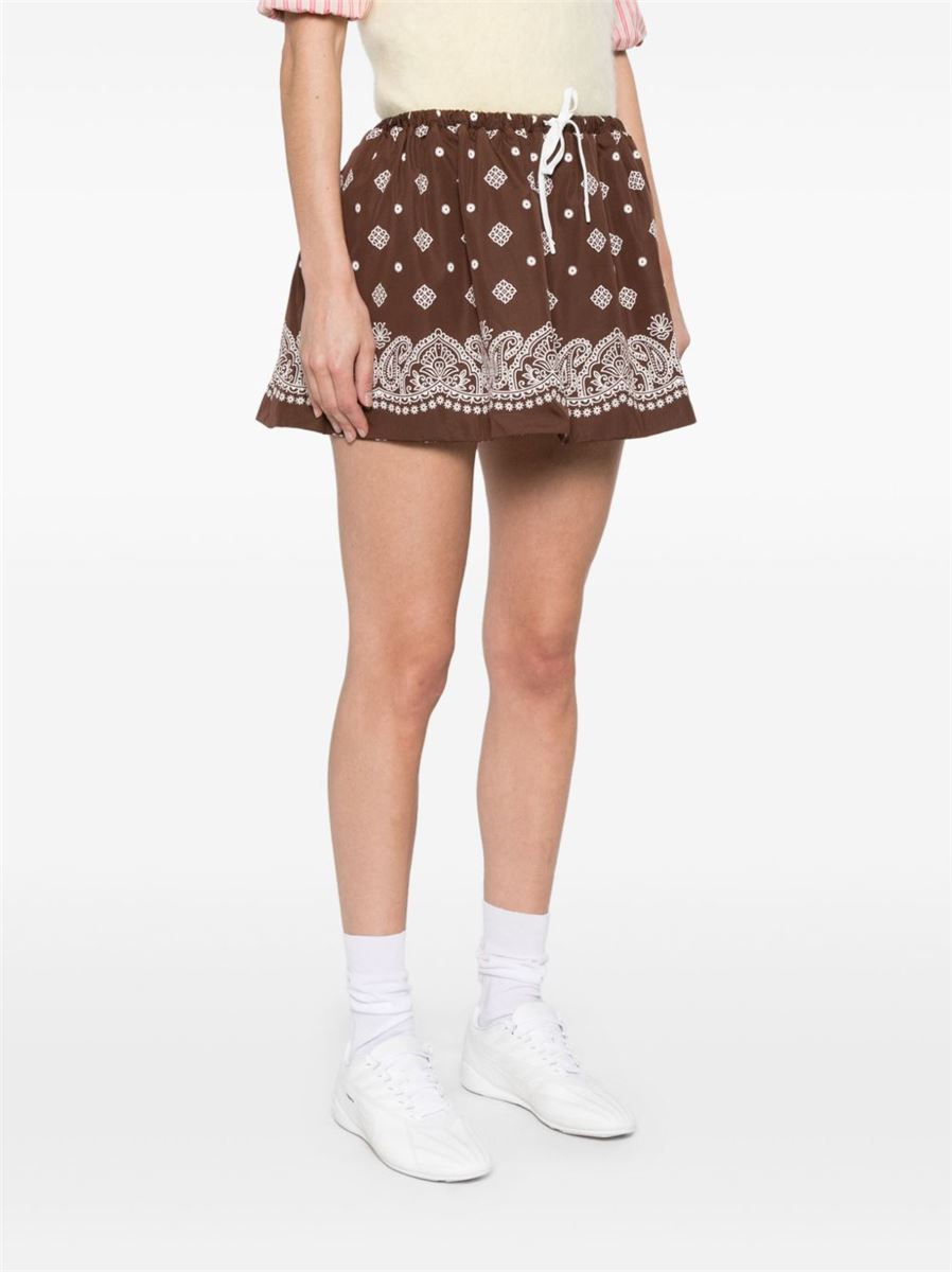 PAISLEY-PRINT MINI SKIRT - MIU MIU - Verso