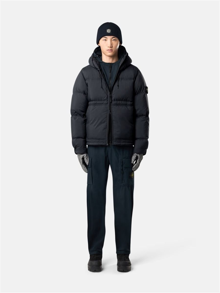 Down parka with water resistance and snap pockets-STONE ISLAND-Verso