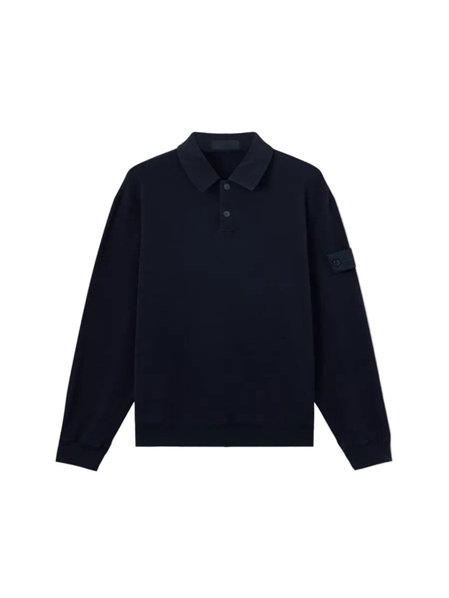 Regular-fit collared sweatshirt with chest pockets
