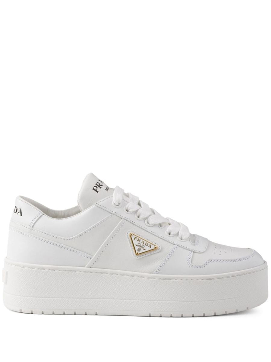 DOWNTOWN BOLD LEATHER SNEAKERS PRADA