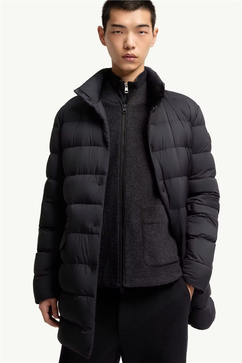Lencoise hooded long down jacket-MONCLER-Verso