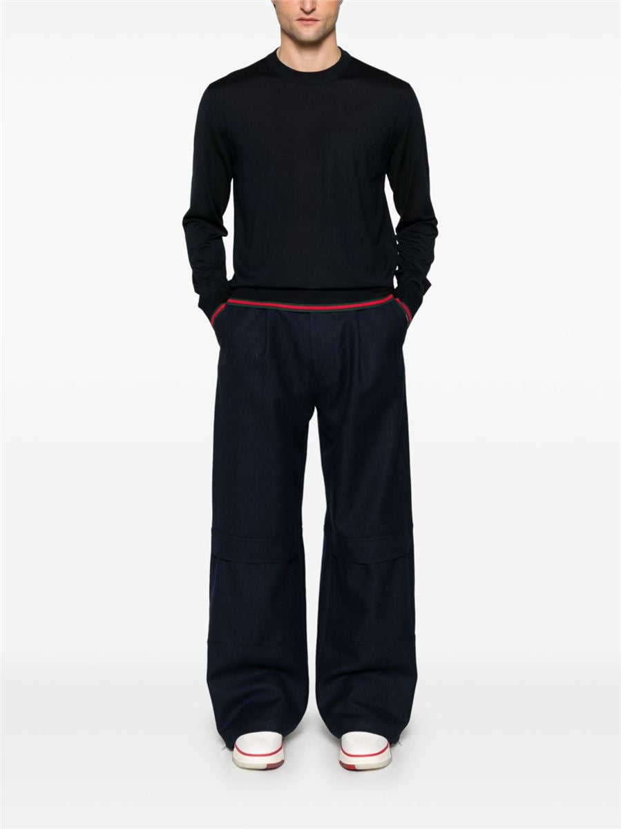 WEB-TRIM WOOL SWEATER -  GUCCI -  Verso