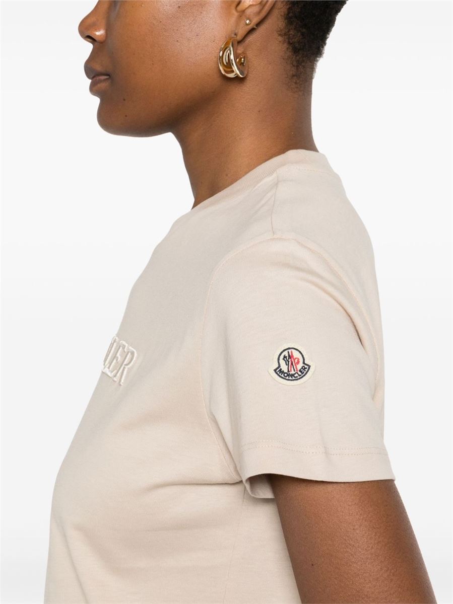 LOGO-EMBROIDERED COTTON T-SHIRT -  MONCLER - Verso
