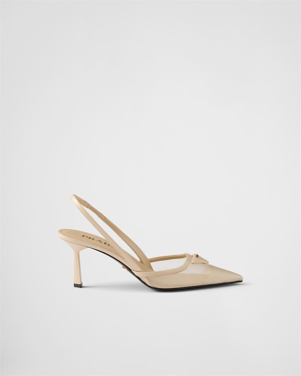 MESH FABRIC SLINGBACK PUMPS -  PRADA -  Verso