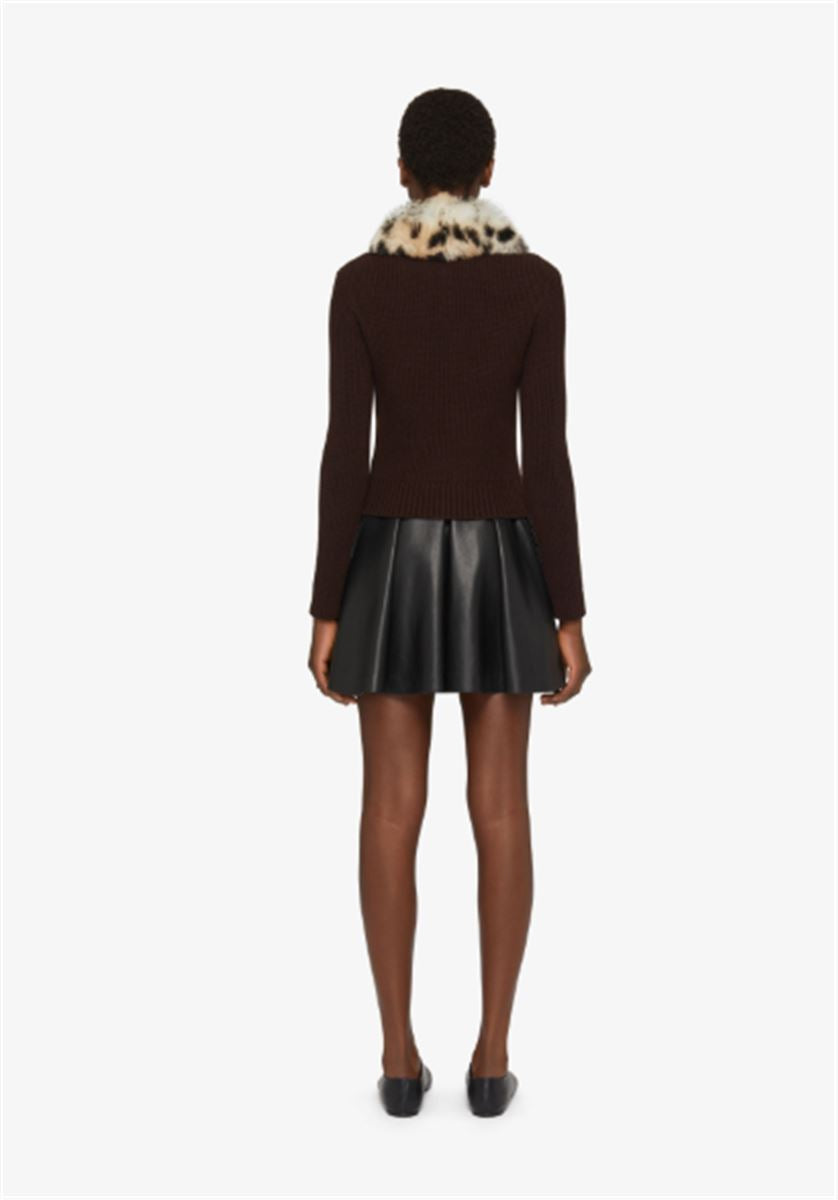 CARDIGAN IN WOOL AND CASHMERE WITH FUR COLLAR -  GIVENCHY -  Verso