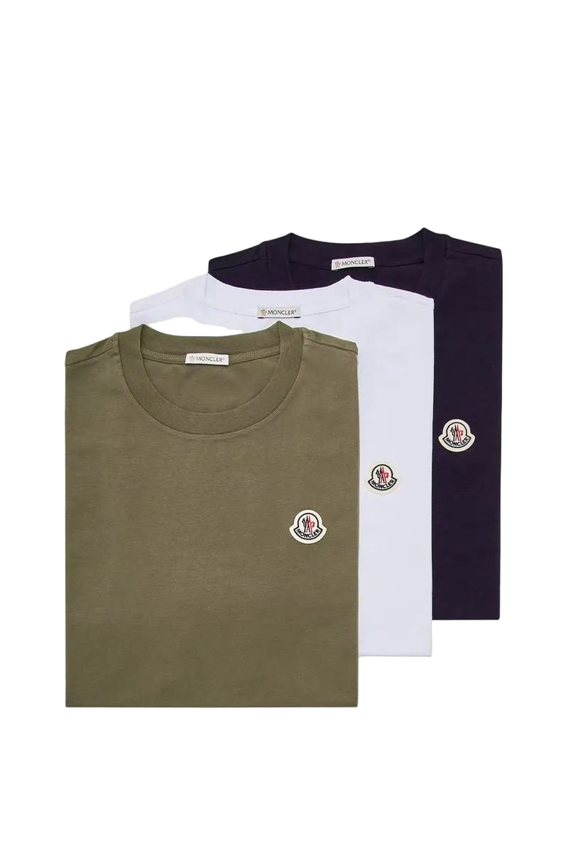 Logo patch cotton t-shirt (pack of three)
