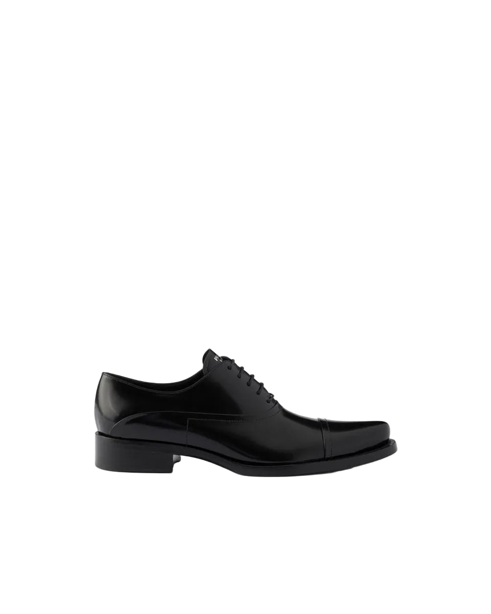 Brushed leather lace-up shoes-PRADA-312171-36-Verso