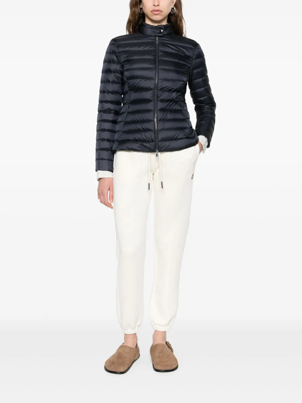 Quilted zip-front jacket