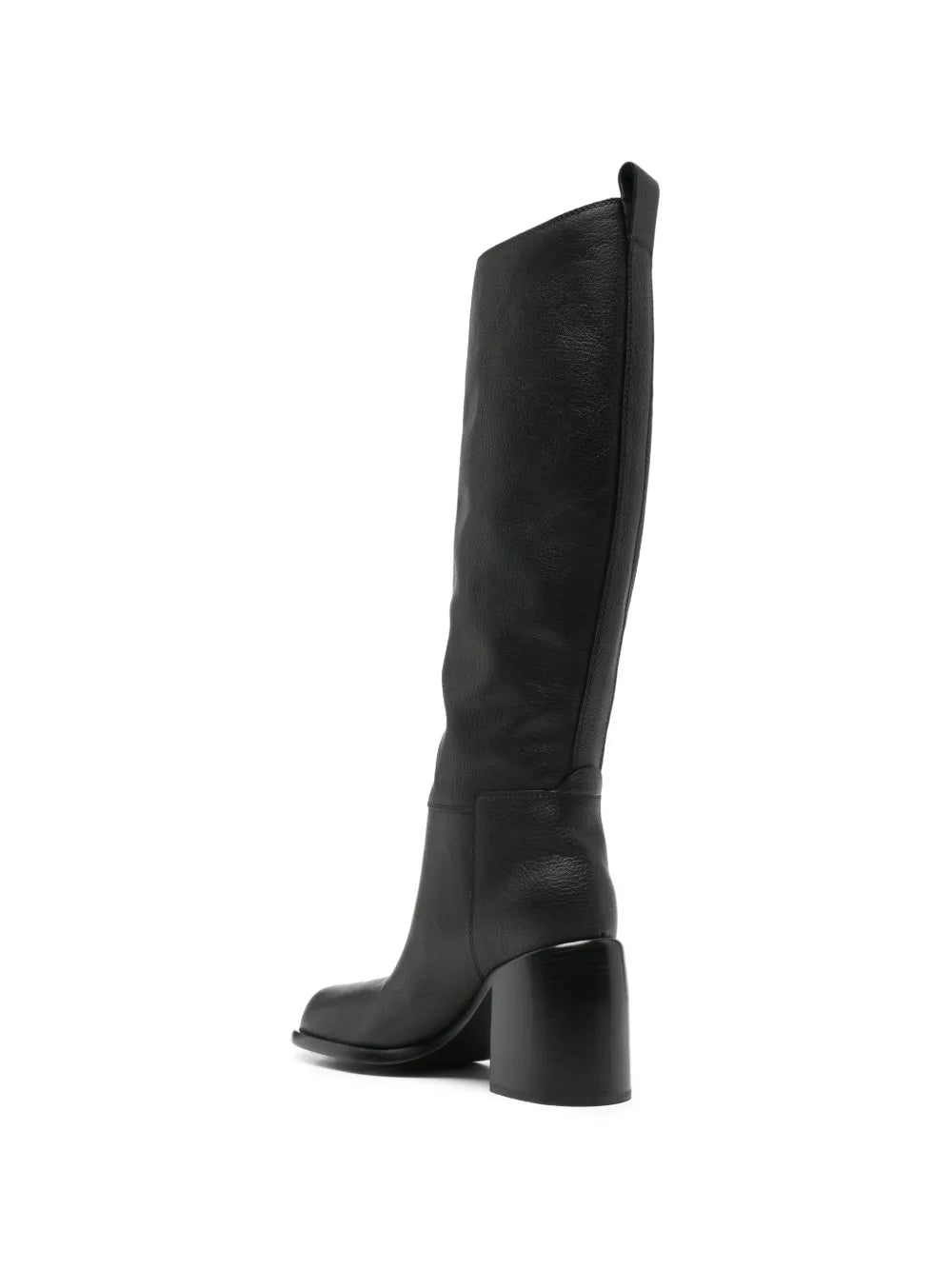 Block-heel leather boots