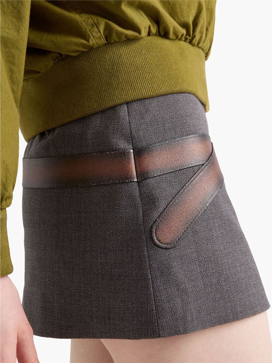 3D PRINTED-BELT MINI SKIRT -  PRADA - Verso