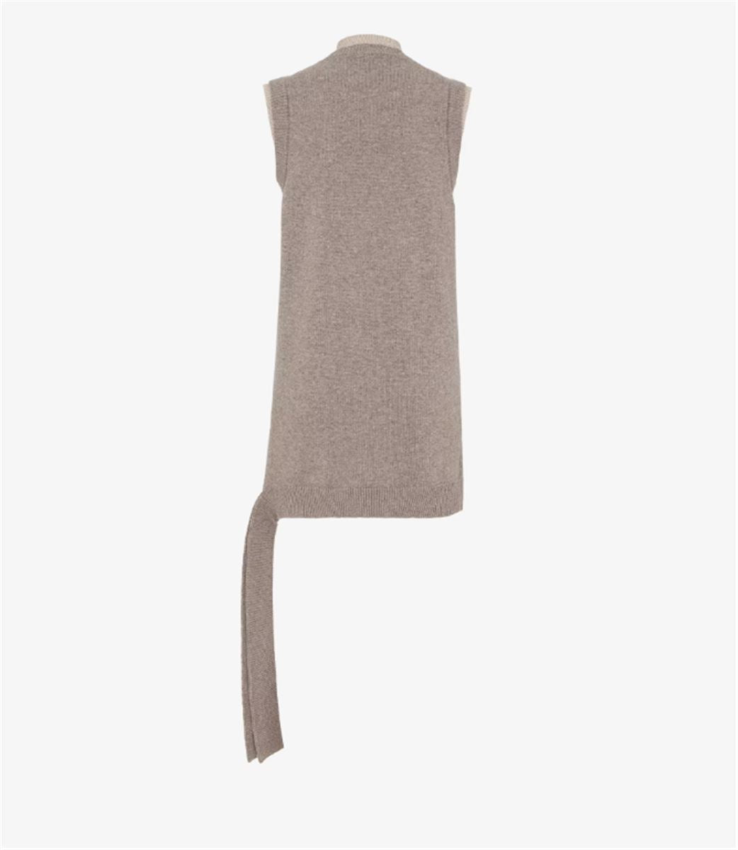 DOVE GREY WOOL AND CASHMERE DRESS -  FENDI -  Verso