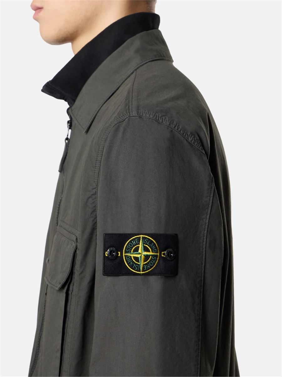 Comfort-fit overshirt with layered chest pockets