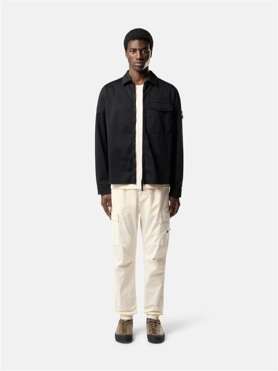 Regular-fit overshirt with concealed zip-STONE ISLAND-Verso