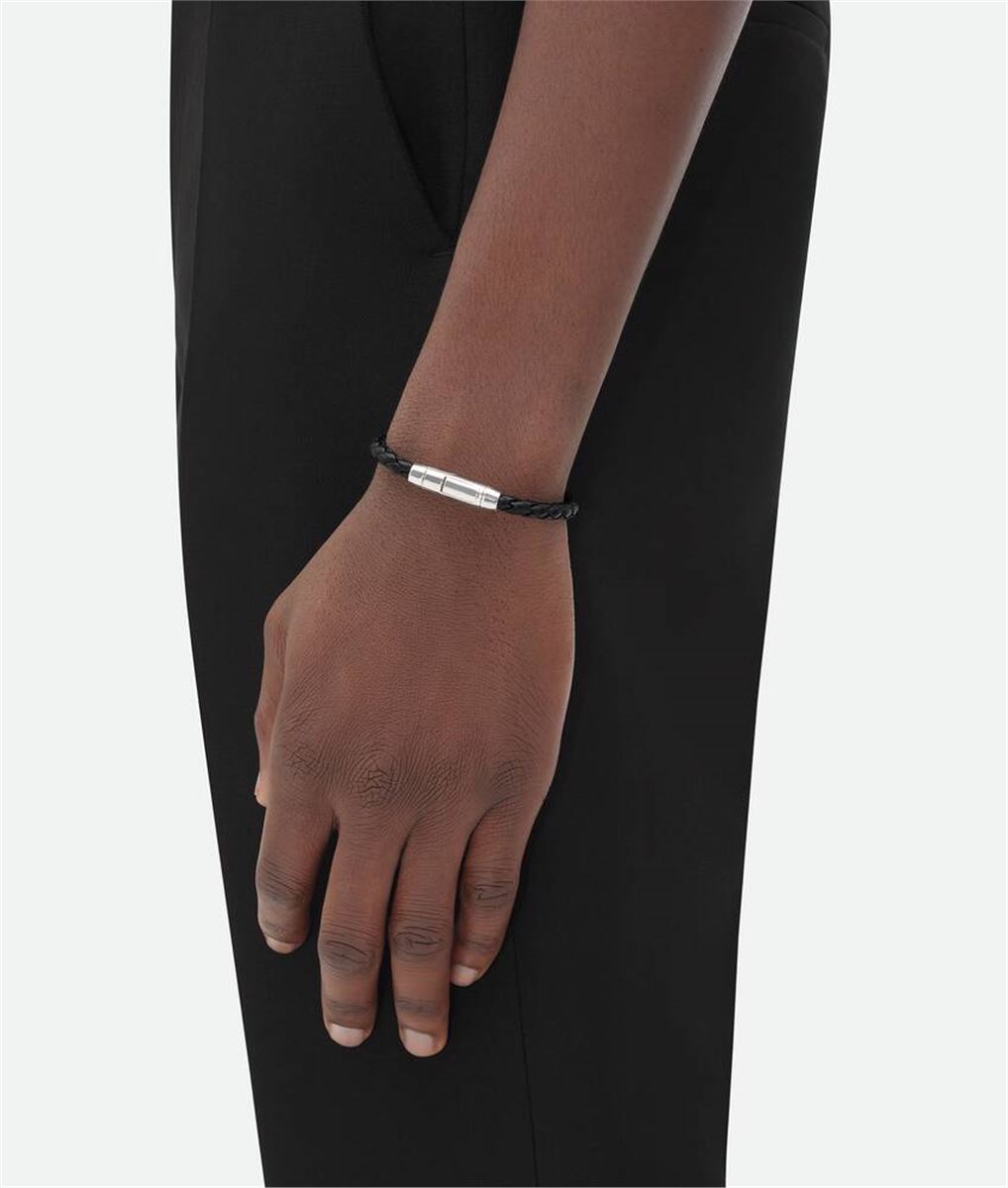 BRAIDED LEATHER BRACELET -  BOTTEGA VENETA -  Verso