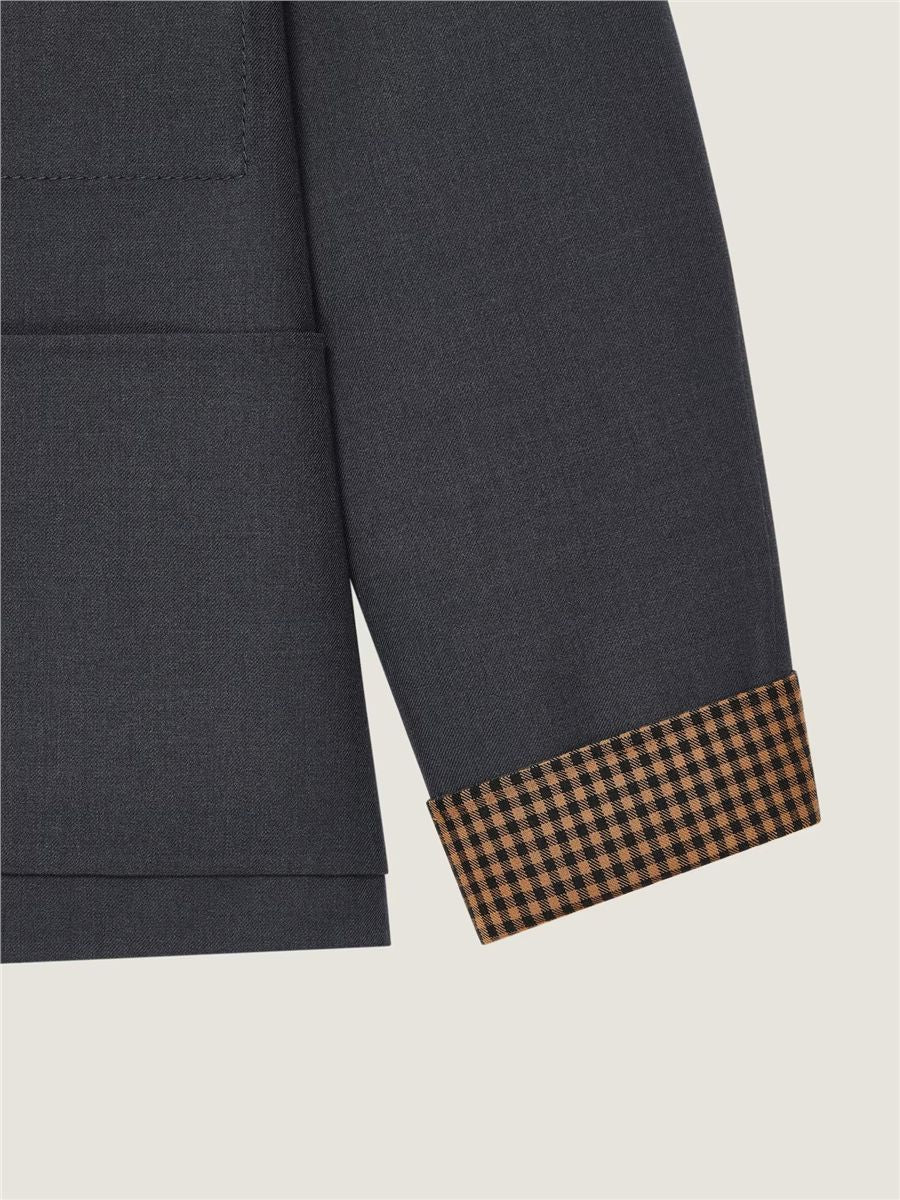 Overshirt in wool with checked reverse-GIVENCHY-Verso