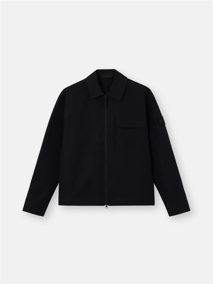 Comfort-fit overshirt with natural weather barrier