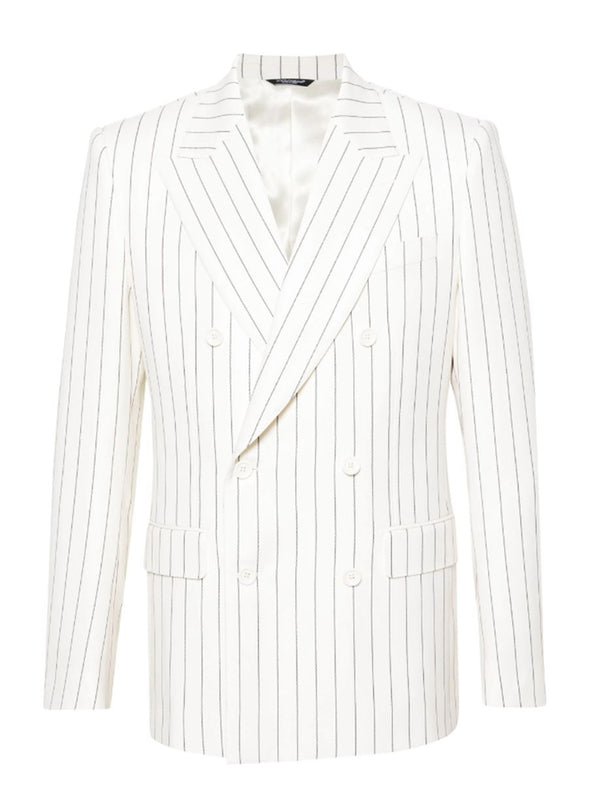 PINSTRIPED DOUBLE-BREASTED BLAZER