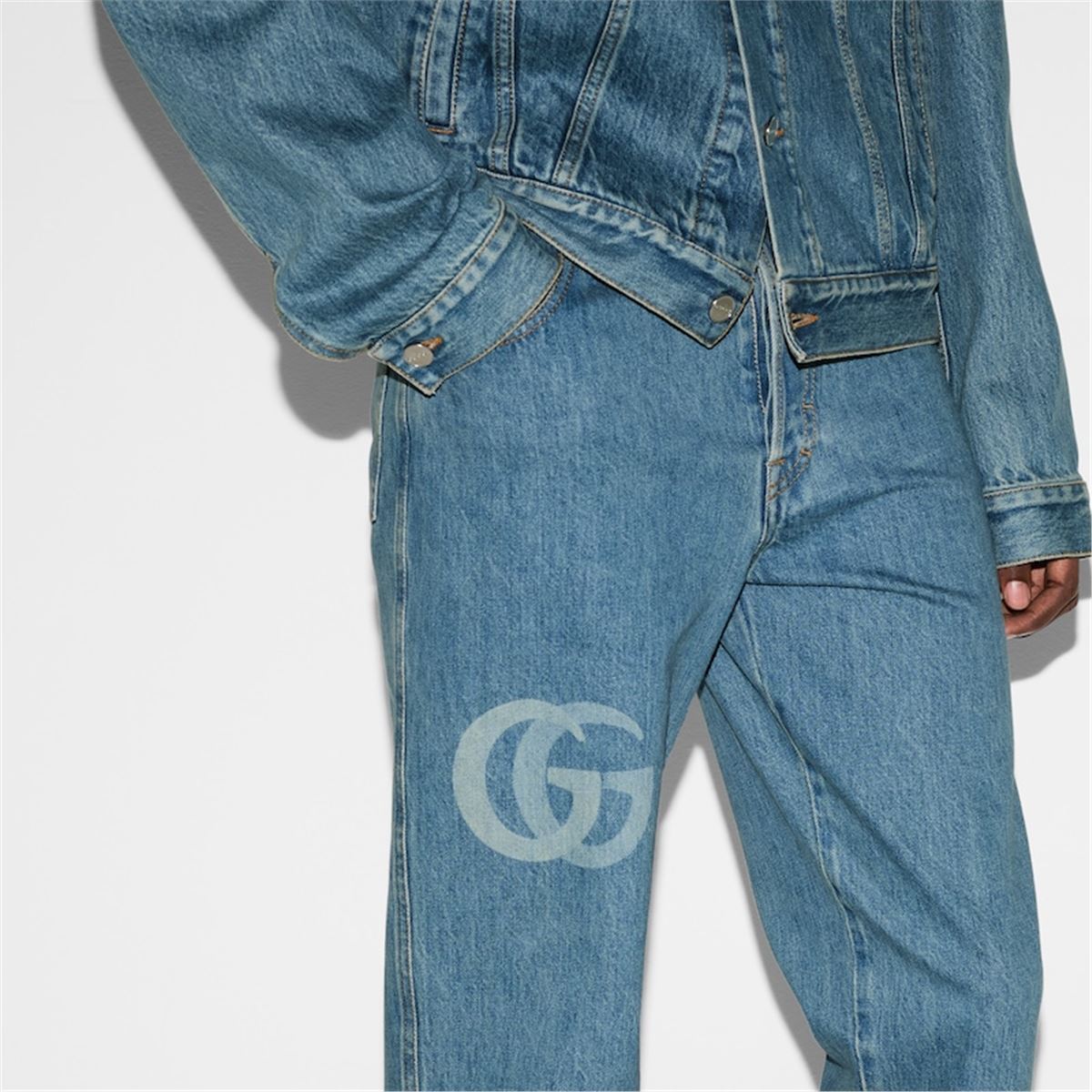 LASERED DOUBLE G DENIM PANT -  GUCCI -  Verso