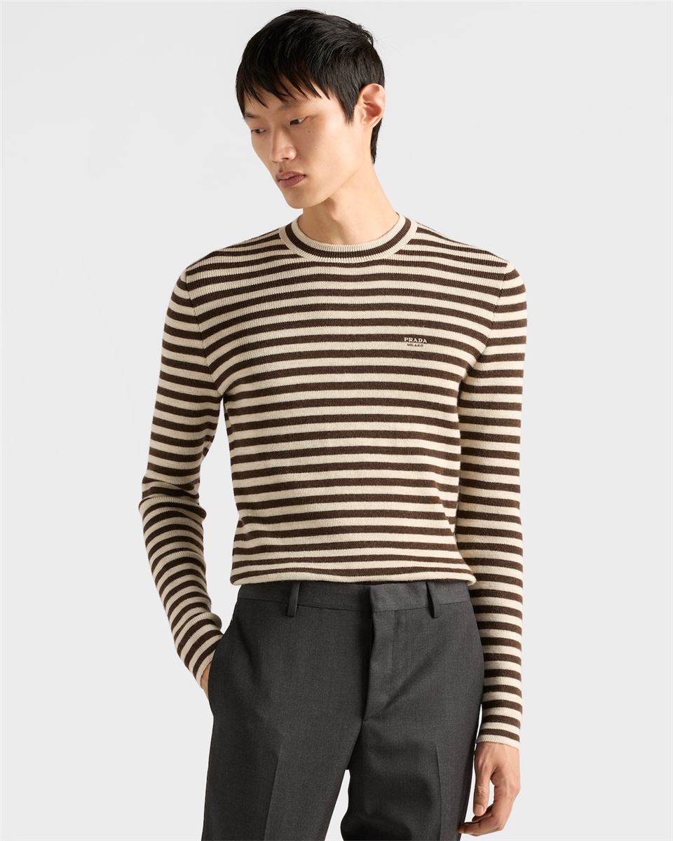 superfine wool crew-neck sweater-PRADA-Verso