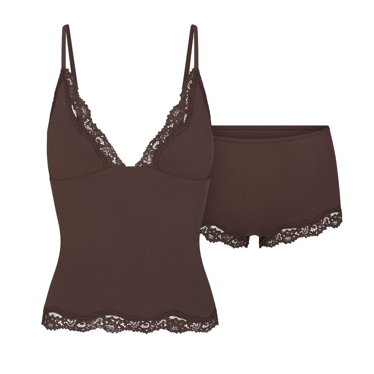Fits Everybody Lace Cami and Boyshort Set