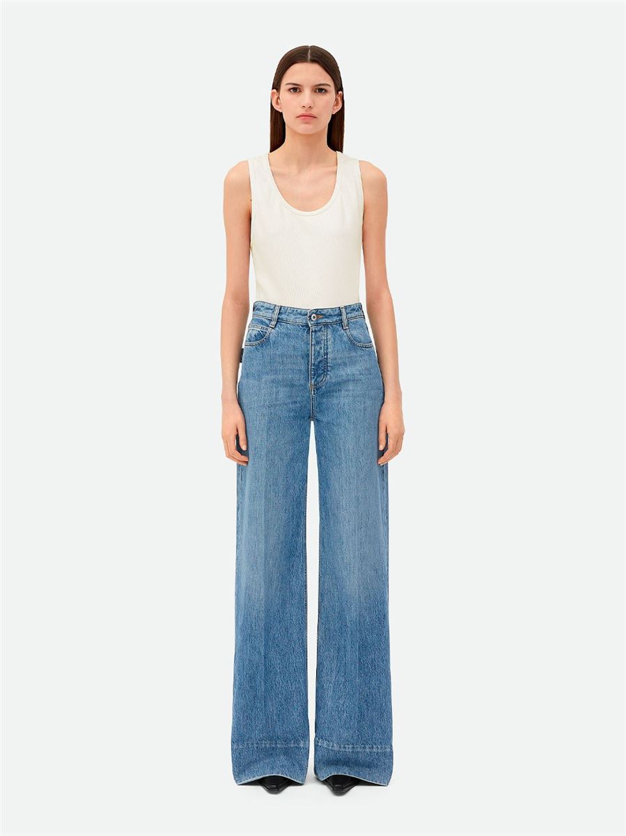 VINTAGE INDIGO WIDE LEG DENIM -  BOTTEGA VENETA -  Verso