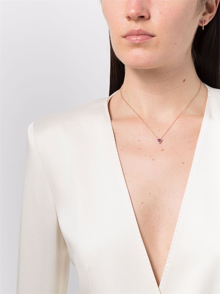 18KT ROSE GOLD EARRINGS AND NECKLACE - ANAPSARA - Verso
