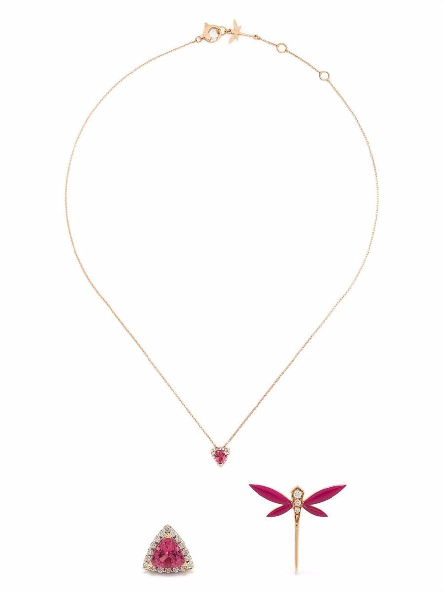 18KT ROSE GOLD EARRINGS AND NECKLACE - ANAPSARA - Verso