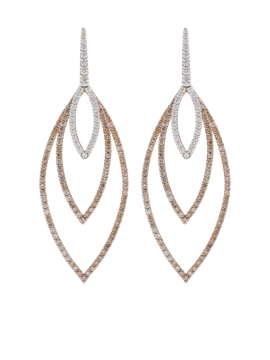 18KT ROSE GOLD EARRINGS WITH DIAMOND - ANAPSARA - Verso