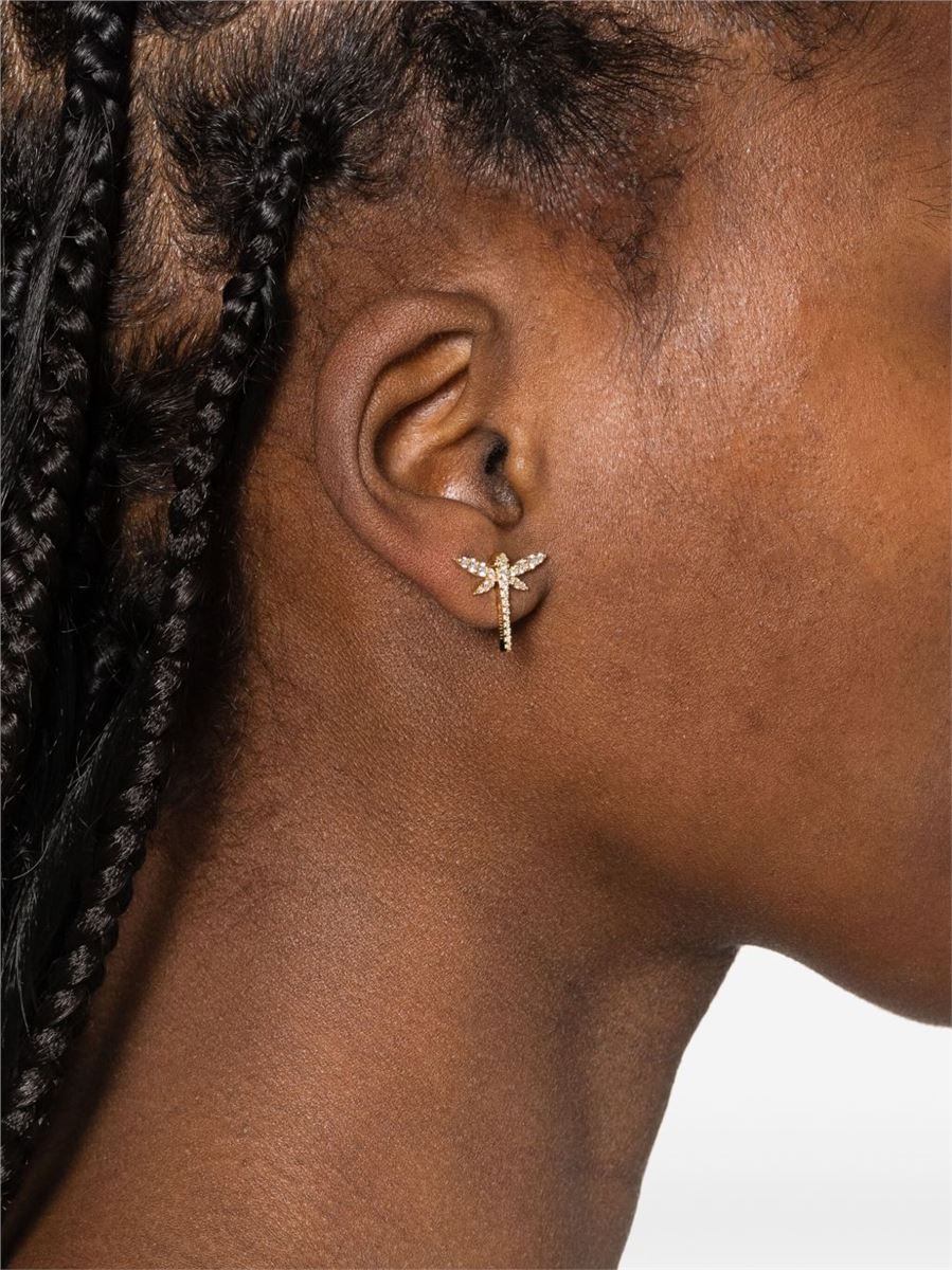 18KT YELLOW GOLD MINI DRAGONFLY EARRINGS WITH DIAMOND - ANAPSARA - Verso