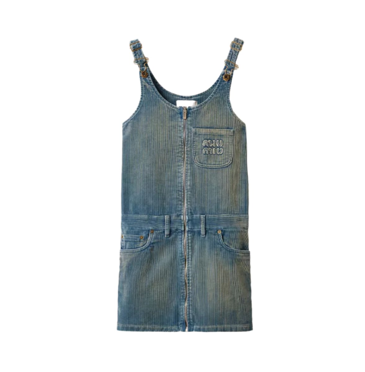 WASHED CORDUROY MINI-DRESS -  MIU MIU -  Verso